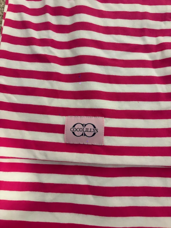 Coco Lily’s pink and white stripe scarf - Image 2