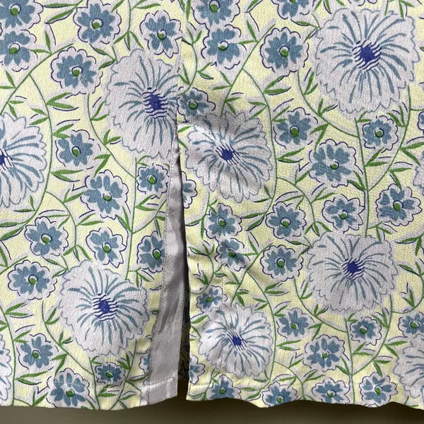 April Cornell‎ Maxi Skirt Womens Small Blue Yellow Floral Boho Buttons Stretch S - Image 7