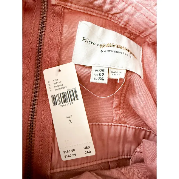Pilcro Anthropologie | NWT Desmond Wide-Leg Jumpsuit Pink | Sz 2 - Image 9