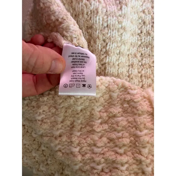 Heartloom Bouclé Sweater Vest Cream Ivory Pearl Button Front Pockets S - Image 7