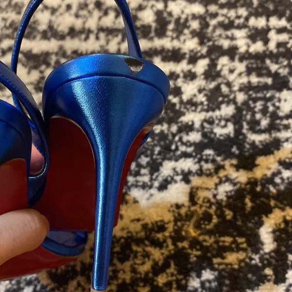 Christian Louboutin blue O Marlyn Heel size 37.5 - Image 8