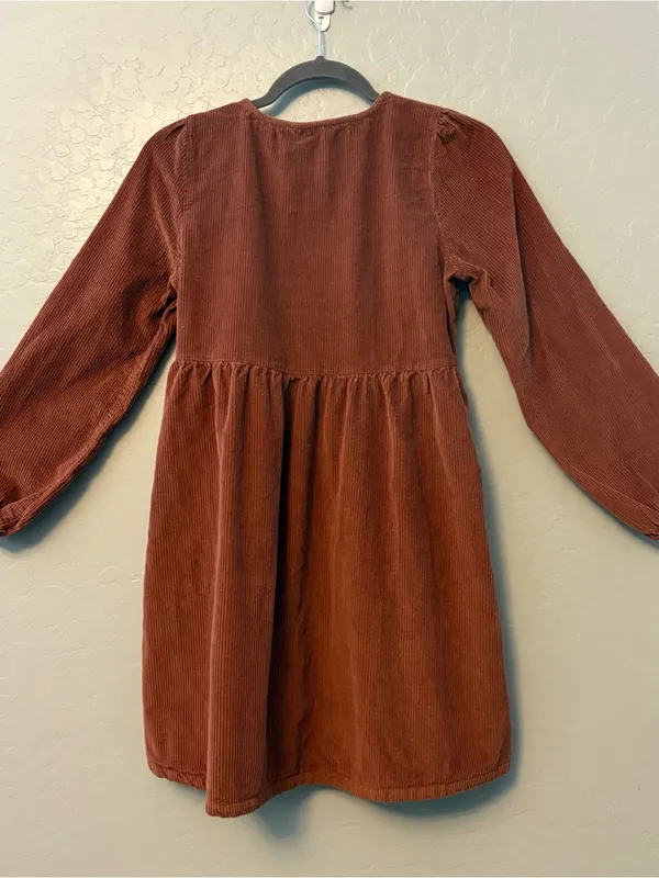 American Eagle brown corduroy wrap mini dress size small fall autumn preppy - Image 12