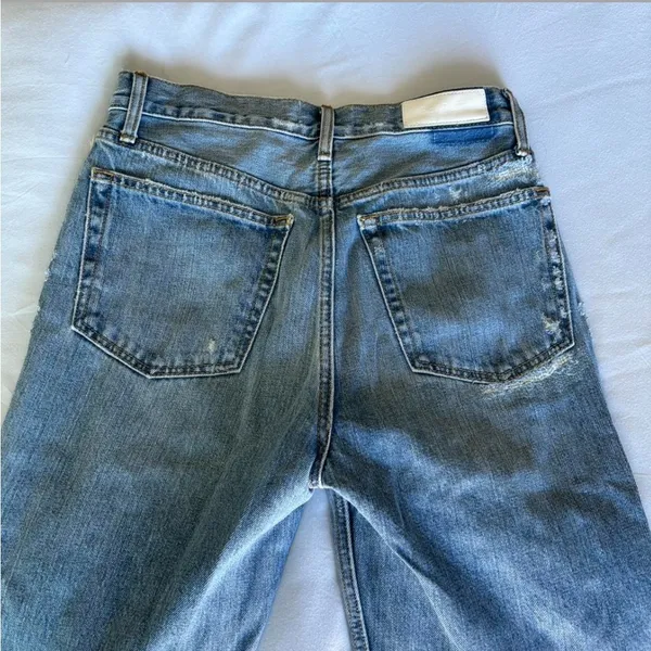 RE/DONE 90s blue high rise loose distressed jeans - Image 5