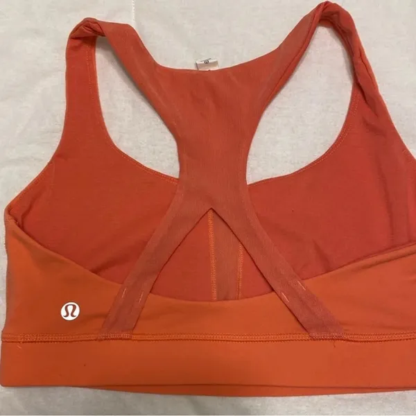 Lululemon Orange Athletic Sports Bra - Image 4