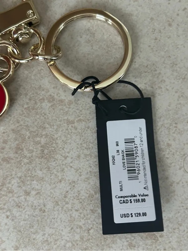 Kate Spade Love Shack Heart & Crystal Arrow Lock Bag Charm Keychain - Image 4