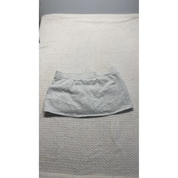 Hollister Womens Fleece Mini Skort Heather Gray Drawstring Pockets Size L - Image 3