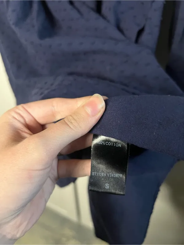 Tuckernuck Callahan Navy Swiss Dot Shirt Dress - Image 11