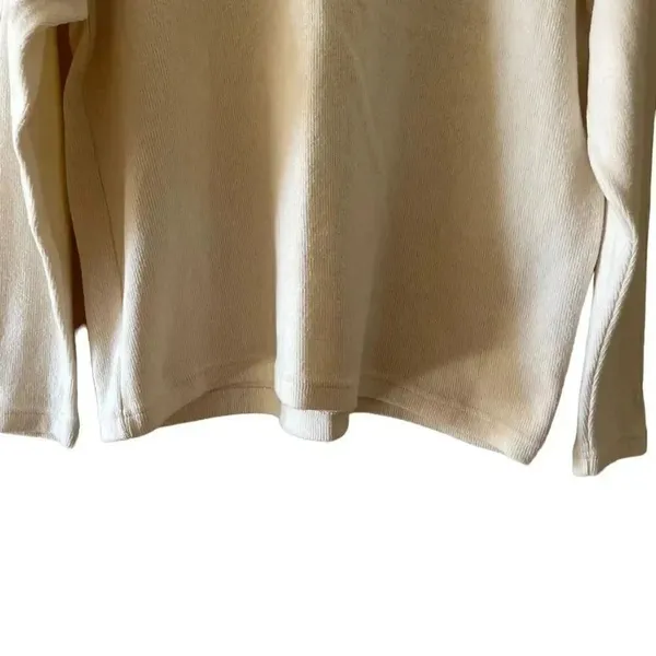 F. H. Clothing Off White Cotton Mock Neck Boxy Pullover Womens Sweater SZ L - Image 5