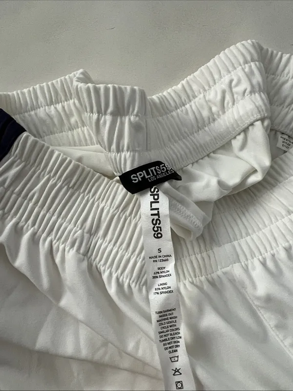 SPLITS59 Maxie Rigor Track Pant Wide Leg in White / Indigo Blue Small $178 - Image 7