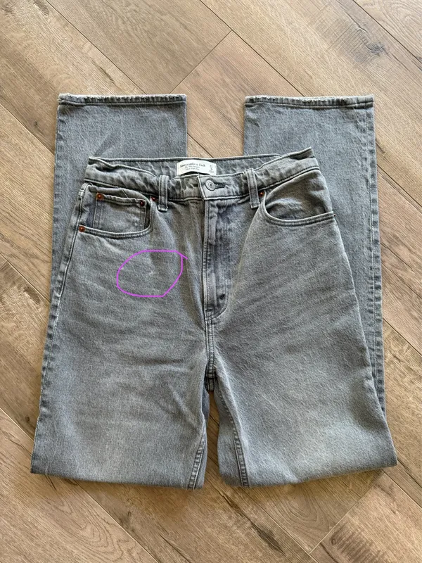 Abercrombie & Fitch Gray High-Rise Straight Jeans - Image 5