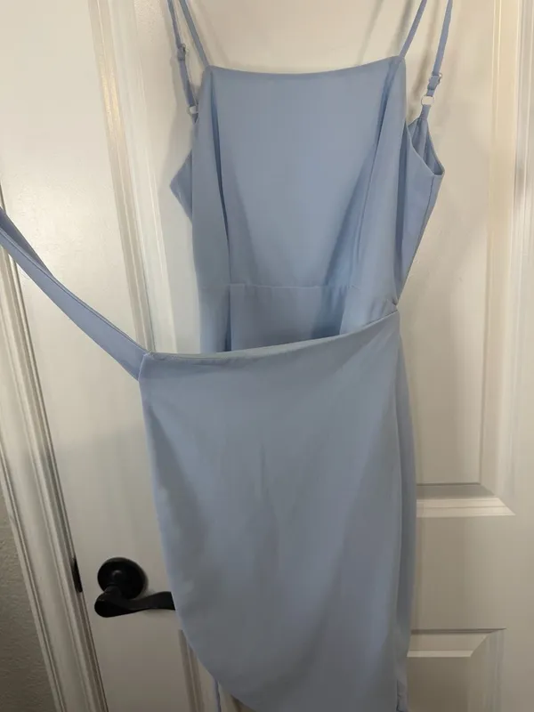 superdown Morgan Layered Tie Mini Dress in Baby Blue - Image 6