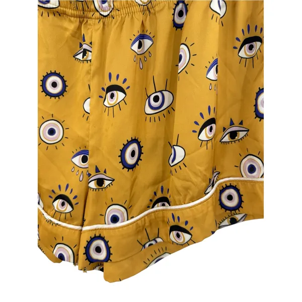 Averie Amara Evil Eye Satin Short Pajama Set Bronze Gold Size Medium - Image 12