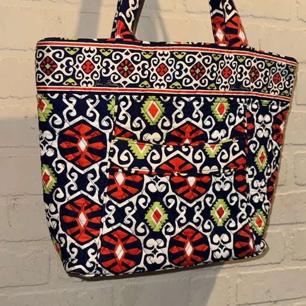 Vera Bradley Tote sun valley print Spacious bag travel navy orange retired - Image 2