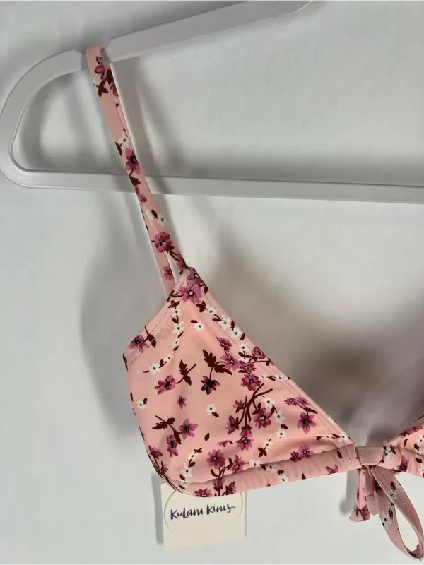 Kulani Kinis Angel Baby Bralette Bikini Top Pink Floral Size S NWT - Image 3