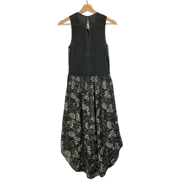 Ulla Johnson‎ Gili Gray & White Floral Smocked Midi Dress 4 - Image 7