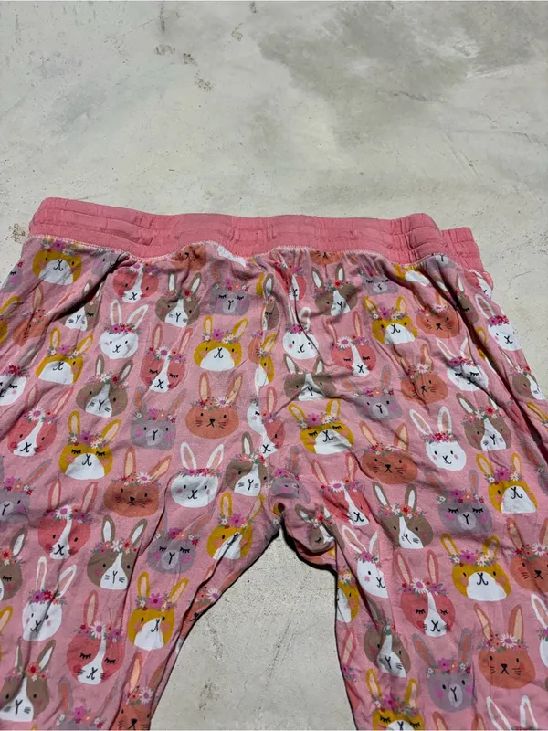 Little sleepies Pink boho bunnies Print Pajama Pants large - Image 6