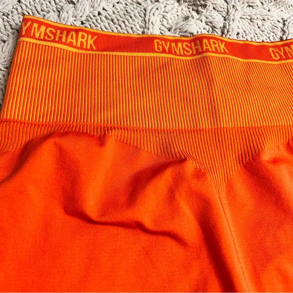 GYMSHARK Leggings Orange Apex Seamless High Waisted Size L‎ - Image 7