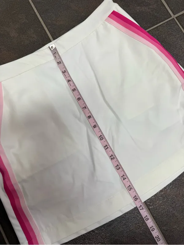G/FORE Tech Tux 16" Skirt Golf Tennis Skort Side Stripe Pink White 8 NEW $155 - Image 13