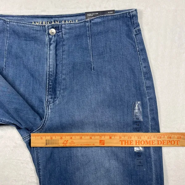 American Eagle Outfitters Women's Wide Leg Jeans - Medium Blue - Image 11
