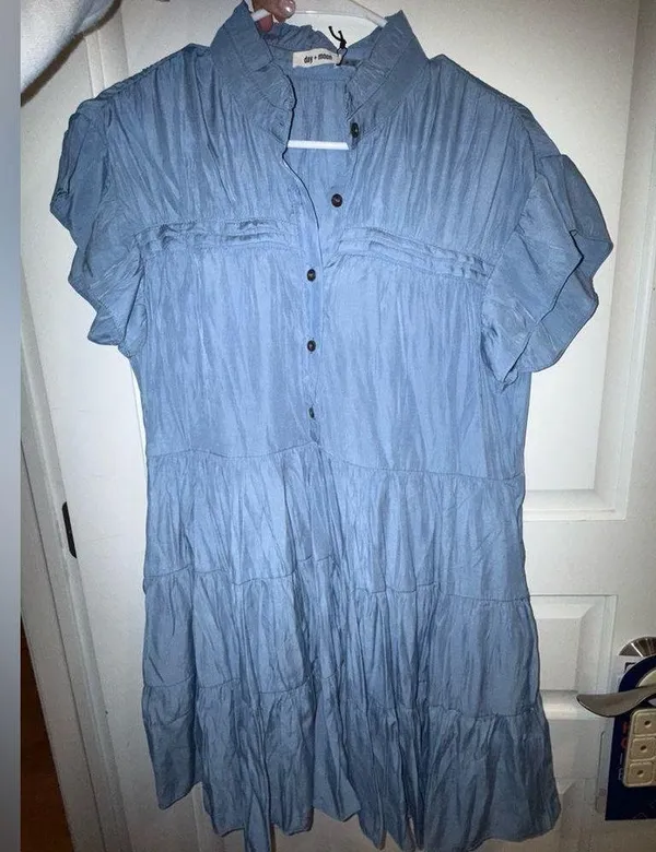 Day + Moon Blue Button-Down Dress - Image 4