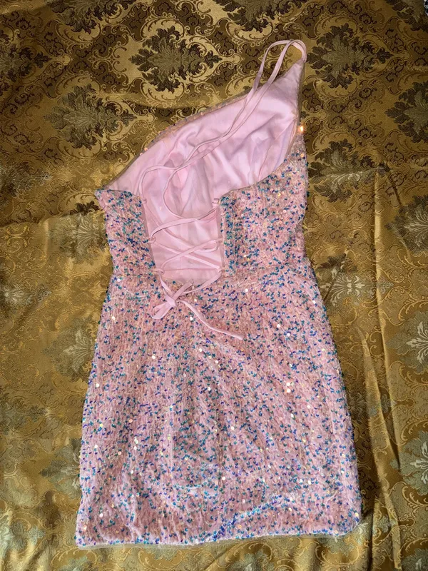 Pink Sequin Semi Dress Size 2 - Image 3
