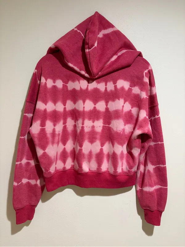 Free People Movement Pink Believer Lace Up Cropped Pullover Hoodie Sweatshirt XS - Image 13