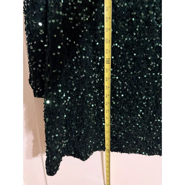 Cupshe‎ Womens Emerald Green Sequin Long Sleeve Mini Dress CAA05A4K078RR Size L - Image 2