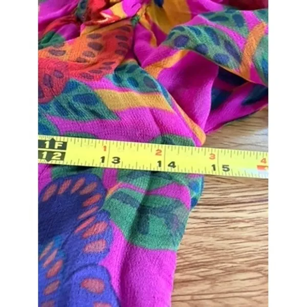 Farm Rio Sweet Forest Tiered Maxi Dress in Vibrant Pink Tropical Print Small - Image 8