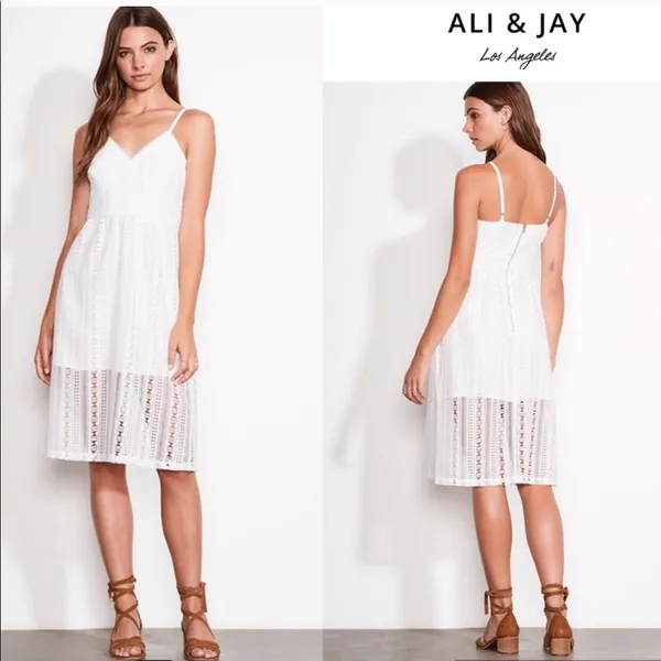 Ali & Jay Bellissimo Midi White Lace Bridal Dress XS NWT - Image 2