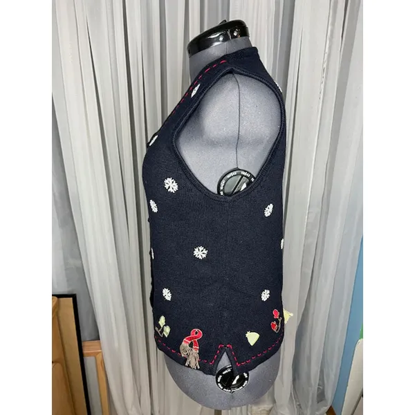 Christopher & Banks Christmas winter sweater vest snowflake mitten hat scarf - Image 5