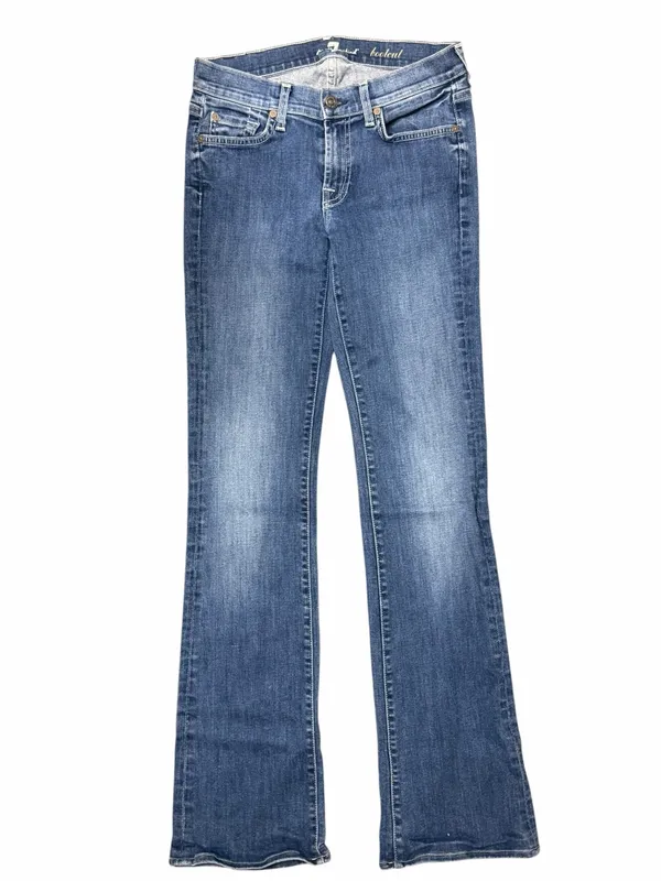 7 For All Mankind Bootcut Jeans 27 Medium Wash Blue Denim Y2K Vibe Long Inseam - Image 3