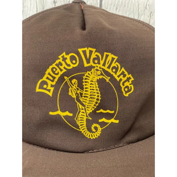Vintage Puerto Vallarta Snapback Hat Brown - Image 4