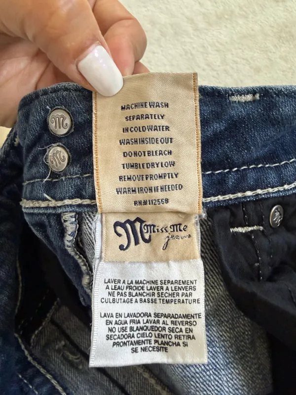 Miss Me Bootcut Jeans Size 27 Embellished Flap Pocket Y2K Denim - Image 10