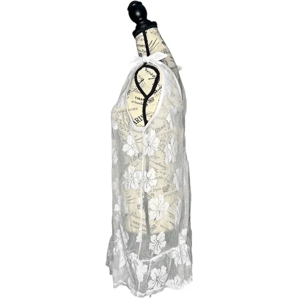 Miken Swim (M) Sheer Dress Tie-Shoulder Ruffle Swimwear Bathing Suit Cover-Up - Image 3