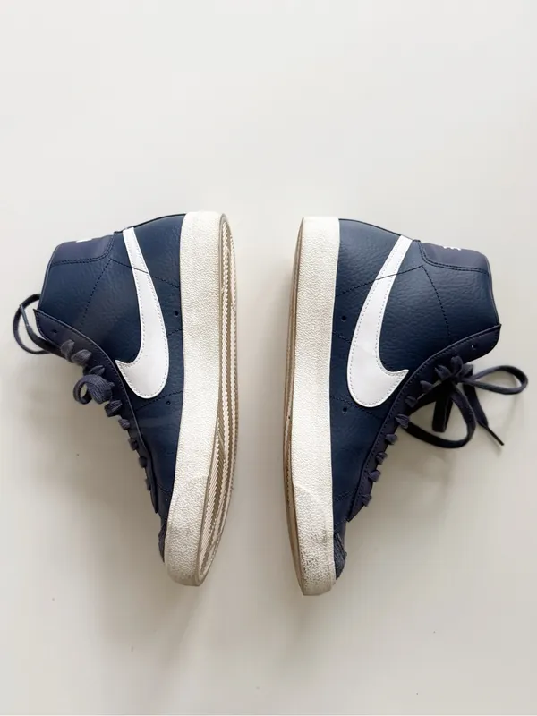 Nike Blazer Mid ‘77 Vintage Leather Sneakers Navy size 8.5 - Image 3