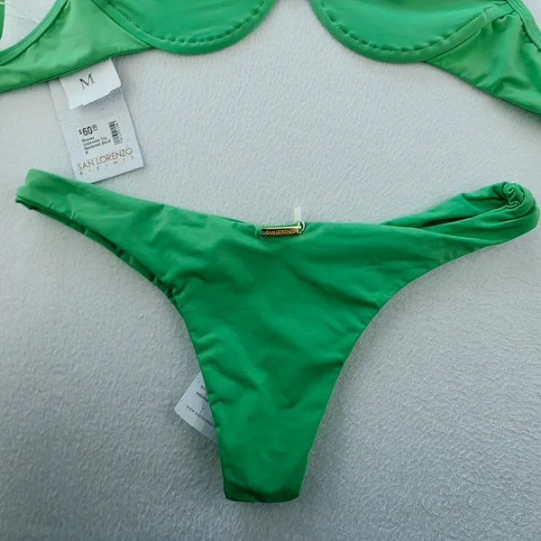 San Lorenzo NWT Moorea Underwire Bikini Set Rainforest Blend Green Womens Size M - Image 9