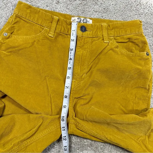 We The Free High Rise Skinny Corduroy Frayed Raw Hem Pants in Mustard Yellow 29 - Image 13