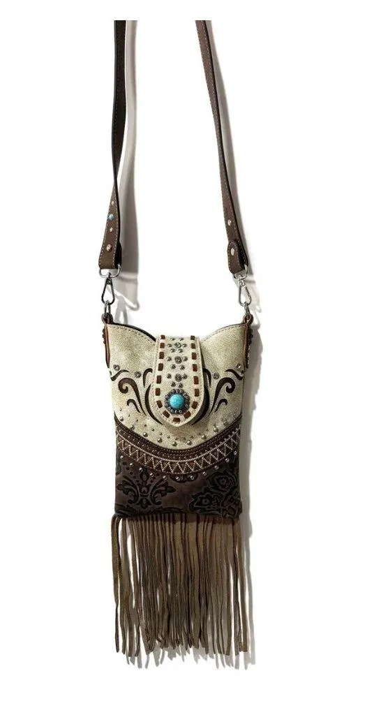 Western Crossbody Messenger Pouch Brown - Image 2