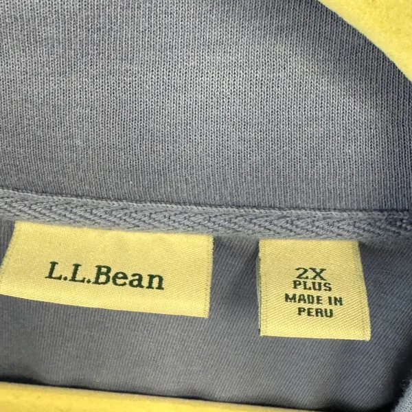 L.L. Bean Quilted Full Zip Sweatshirt Jacket Blue 2X Plus 515674 Deep Lake Soft - Image 8