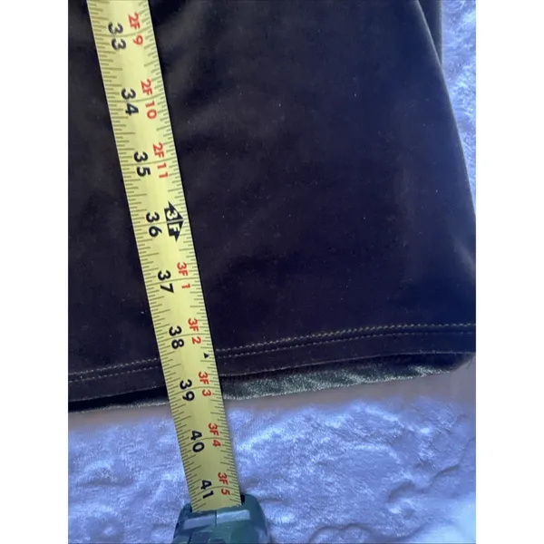 Max Studio Skirt Size L Green Velvet Skirt Elastic Waist Made In USA - Image 9