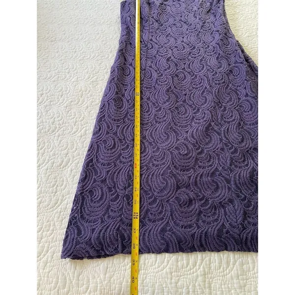 Coldwater Creek Purple Lace Knee Length Dress Size 4 Cap Sleeve​ - Image 14