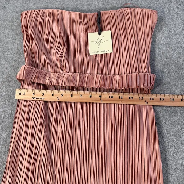 Dress Forum Los Angeles Strapless Midi Dress Women's Medium Champagne Belted New - Image 4