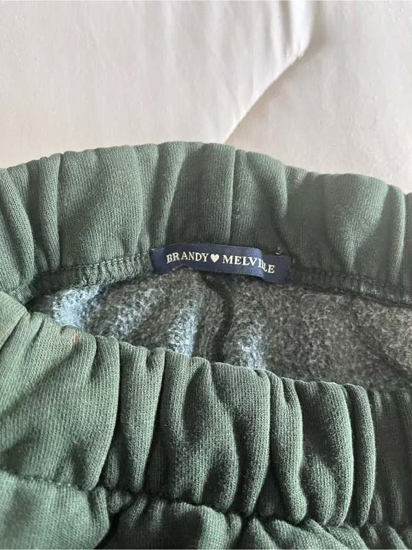 BRANDY MELVILLE Green New York Jogger Sweatpants Pockets Women’s One Size EUC - Image 4