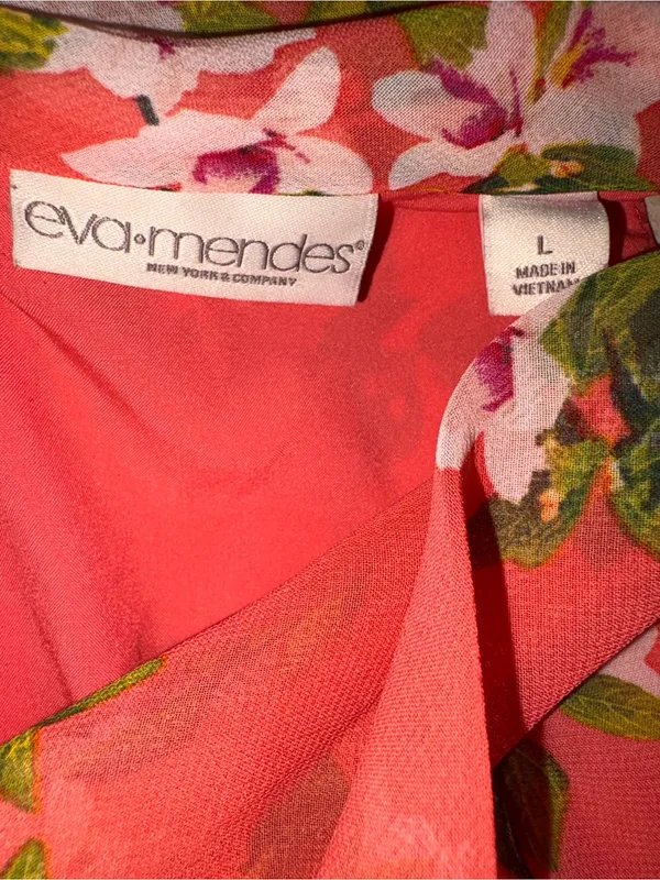 eva mendes for New York & Company Coral Pink Floral Halter Dress - Image 2