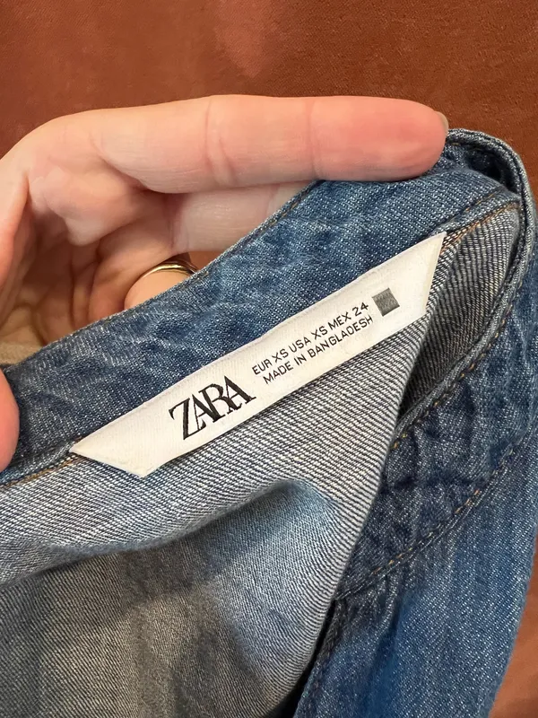 ZARA Denim Mini Dress size XS - Image 3