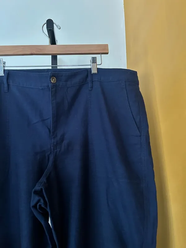 J. Crew Cotton Camp Pants Chino Straight Leg‎ Utility Navy Blue Plus Size 20 - Image 4