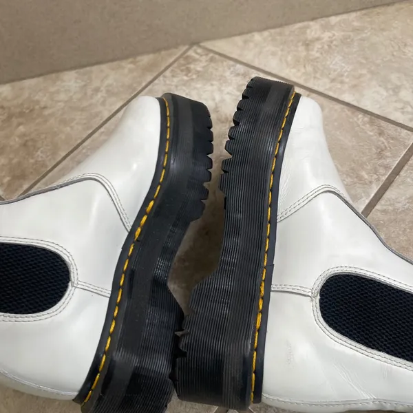 Dr‎ Martens 2976 Quad White Leather Platform Chelsea Boots Womens Sz 5 Chunky - Image 8