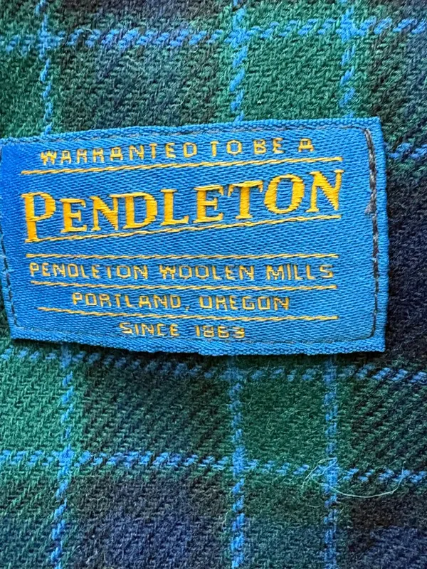 Vintage Pendleton plaid wool drawstring dustbag 15 x 9.5 inches [FLAWED] - Image 4