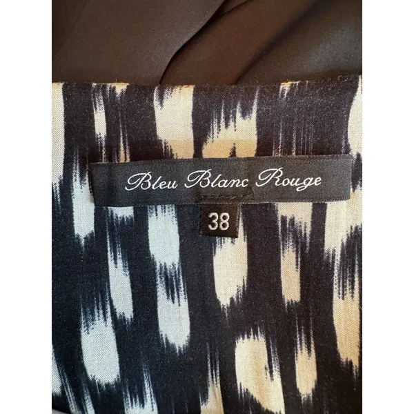 Bleu Blanc Rouge Mixed Print Sleeveless Shift Dress Black White Red Size 38 US M - Image 6