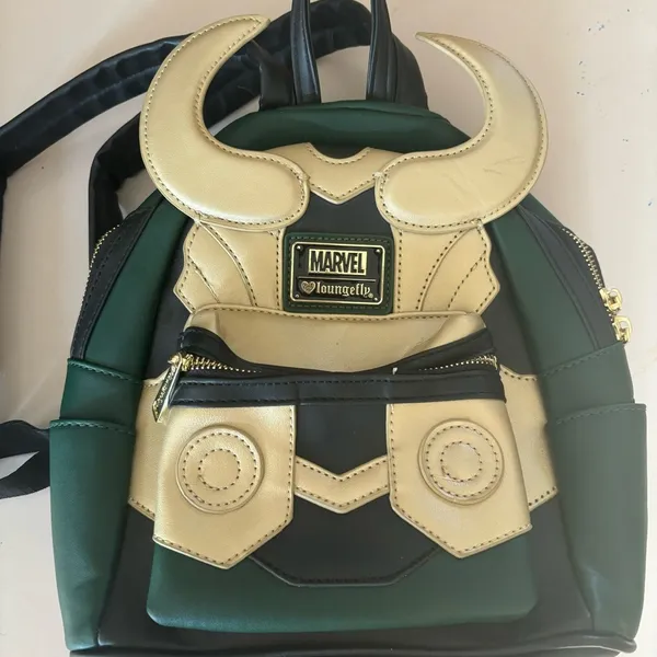 Loungefly x Marvel Loki Thor Disney Mini Cosplay Comic Goth Preppy Backp… - Image 2